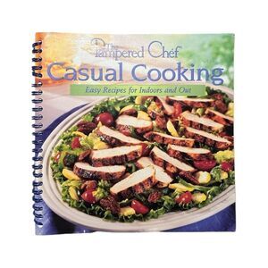 Pampered Chef Casual Cooking Spiral Cookbook Easy Recipes 2002 OS
